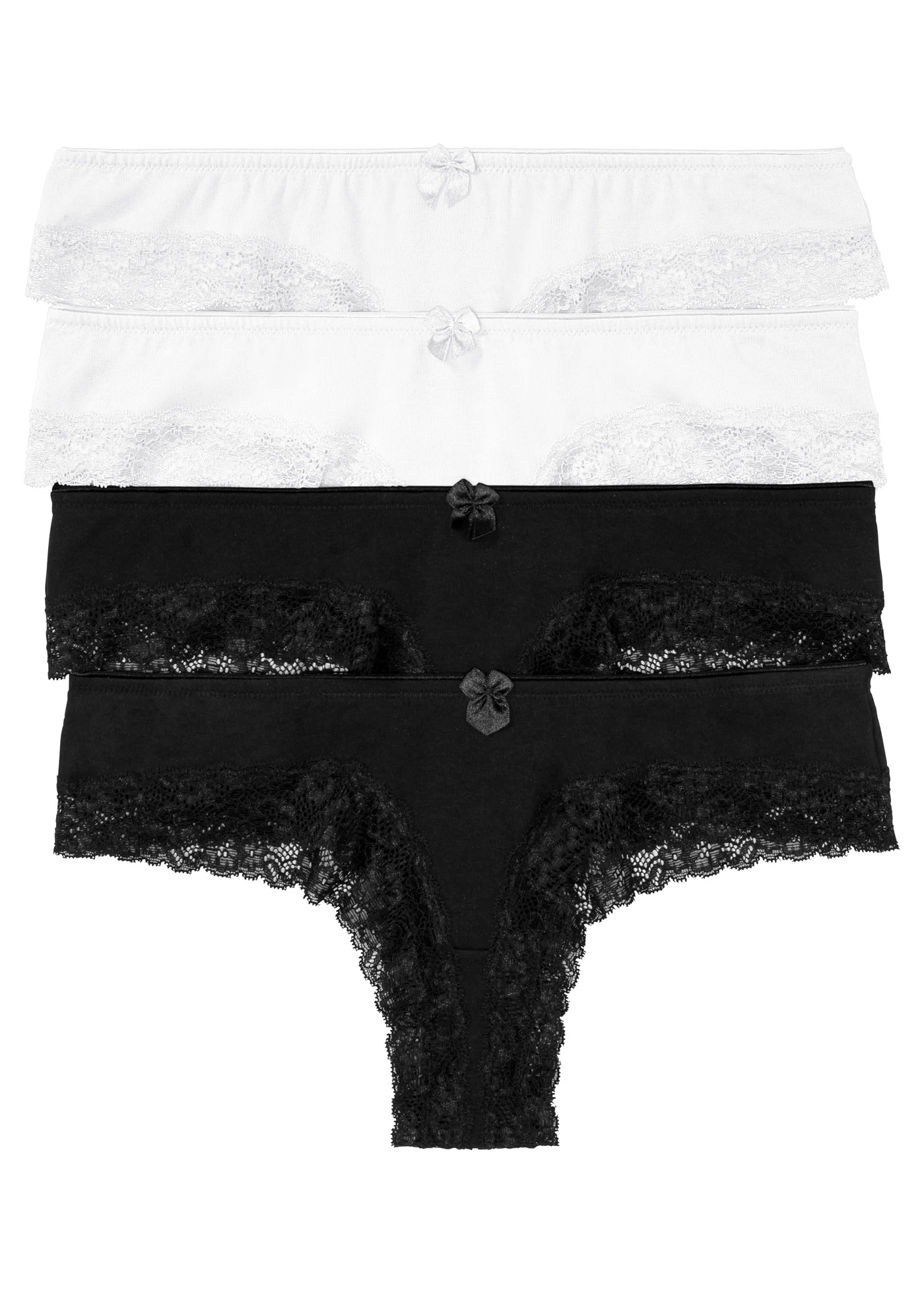 Brazilské kalhotky (4 ks v balení) • černá + bílá • bonprix obchod