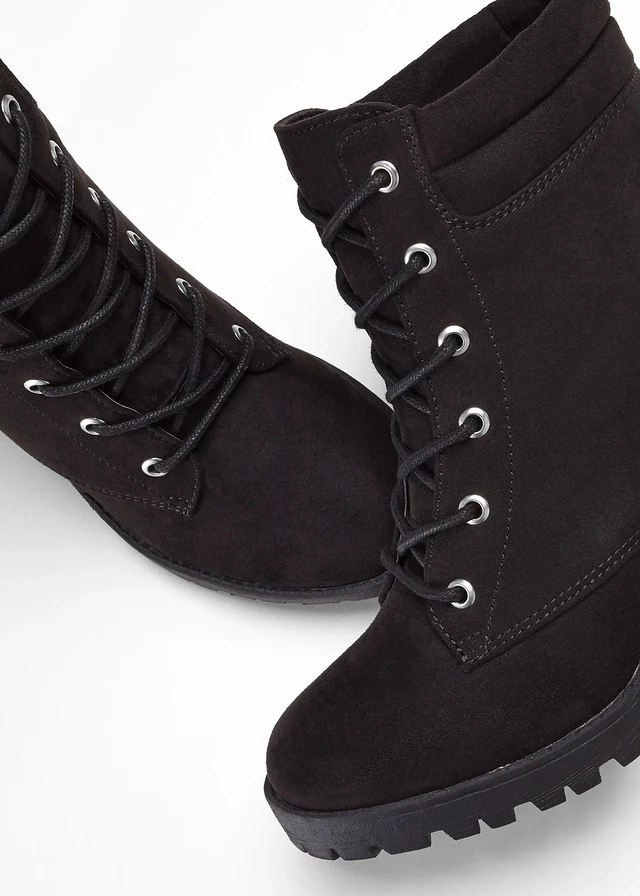 Bottines à lacets et talon carré • noir • product-page.page-title-suffix