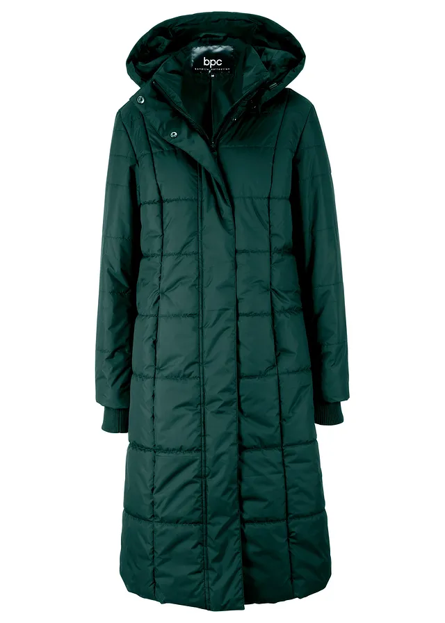 Prešívaný kabát s odnímateľnou kapucňou