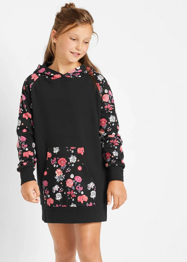 Sweatjurk van puur katoen, Kleur: zwart