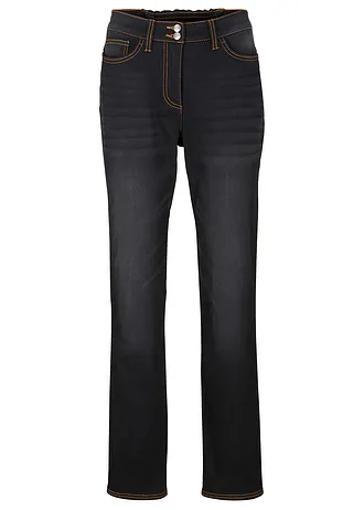 Straight jeans mid waist, thermo met comfortband