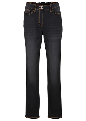 Thermojeans met push-up effect en comfortband, straight