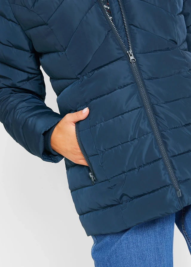 Lichte, gewatteerde jas met afneembare capuchon • donkerblauw • product-page.page-title-suffix