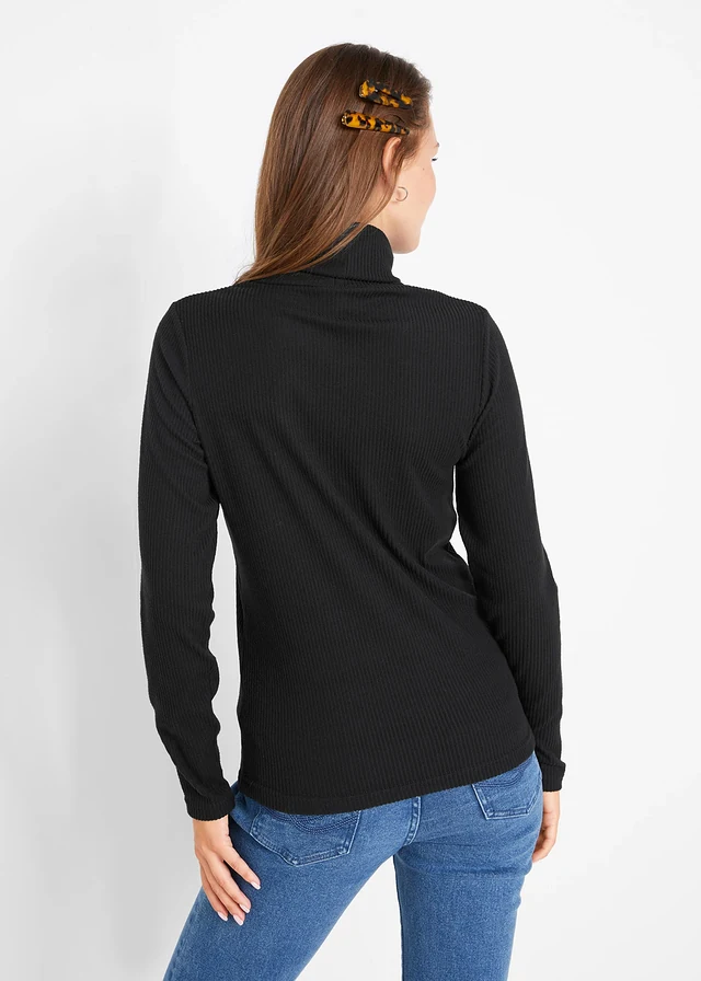 Pull chaud à col roulé, Couleur: noir