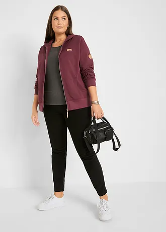 Bluza rozpinana z kapturem, z czystej bawełny, kolor: czerwony klonowy