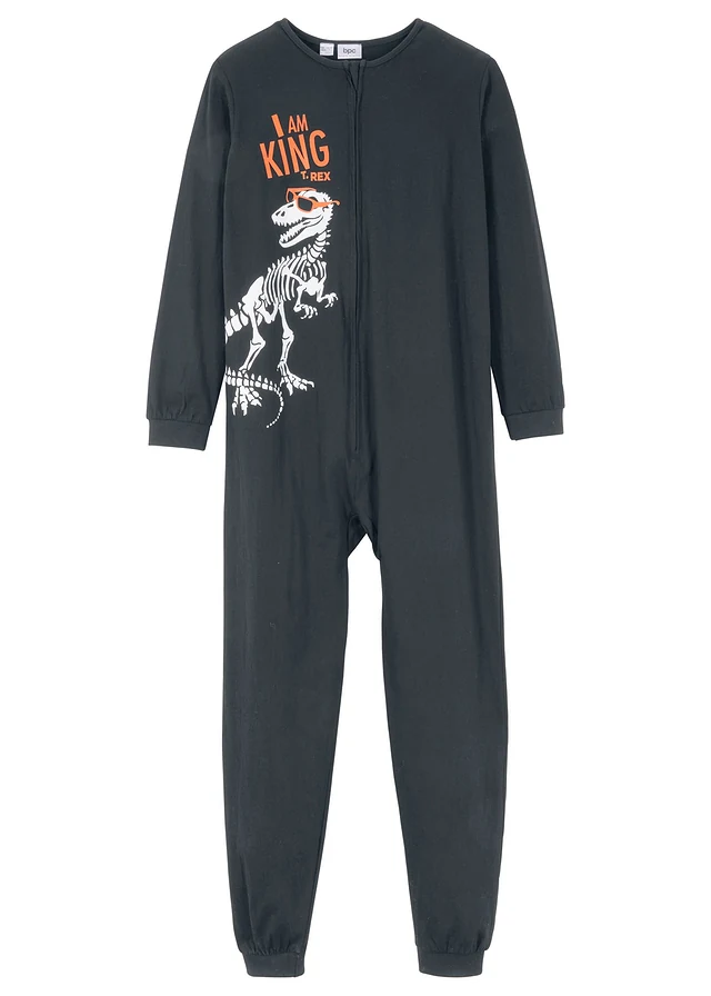 Combipyjama en coton doux, Couleur: noir
