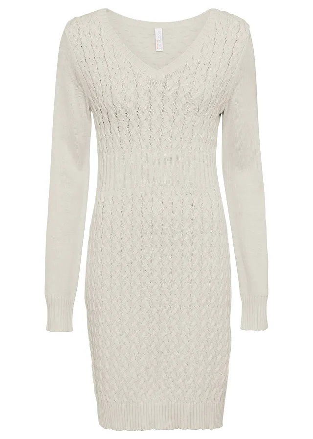 Rochie tricotată cu model torsadat