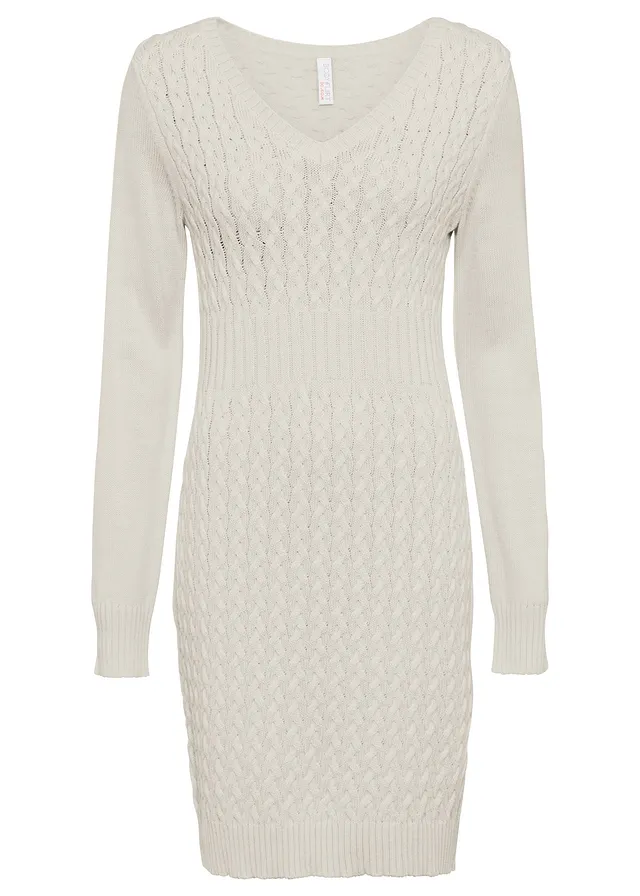 Rochie tricotată cu model torsadat