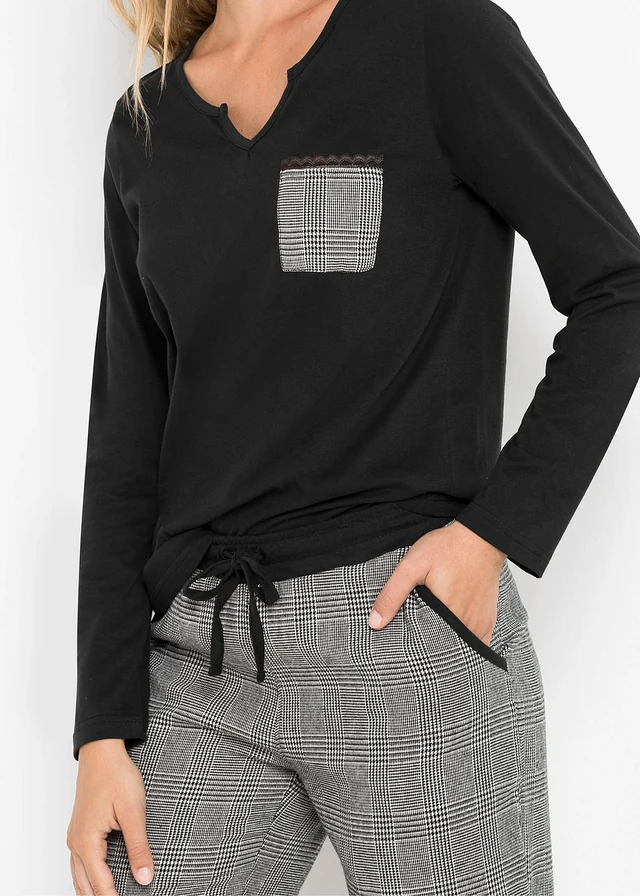Pyjama avec pantalon en flanelle • noir carreaux • product-page.page-title-suffix