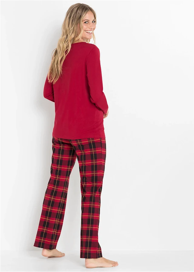 Pyjama en pur coton • rouge foncé carreaux • product-page.page-title-suffix