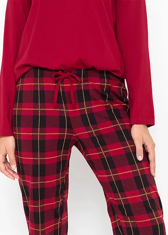 Pyjama van biologisch katoen • avondrood geruit • bonprix online shop