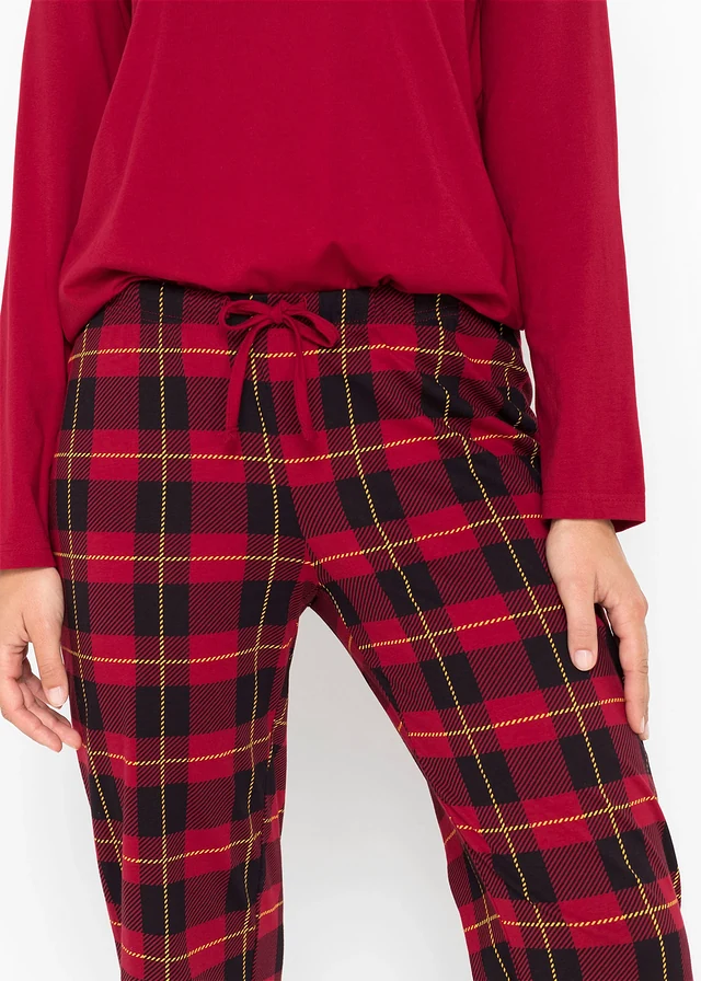 Pyjama en pur coton • rouge foncé carreaux • product-page.page-title-suffix