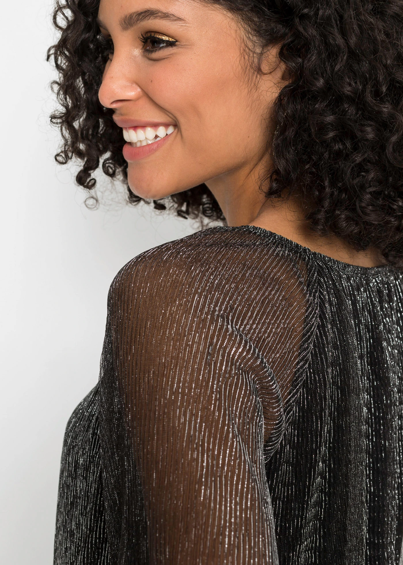 Metallic shirt • zwart/zilverkleur • bonprix online shop