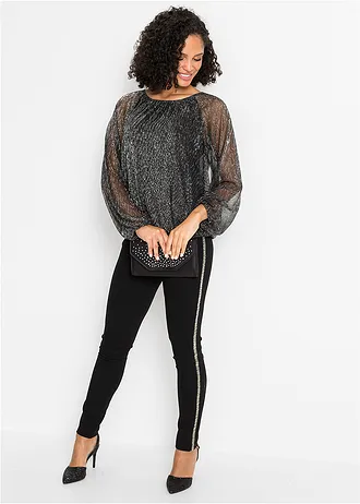 Metallic shirt • zwart/zilverkleur • bonprix online shop