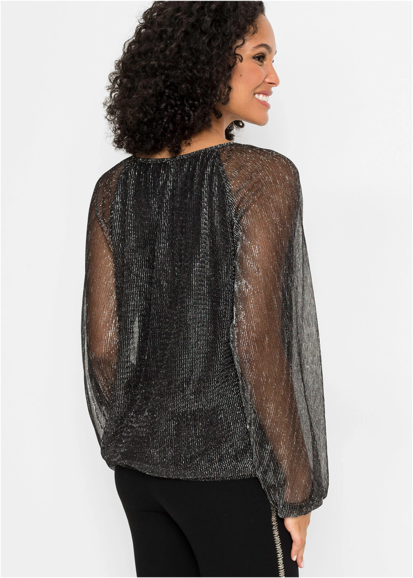Metallic shirt • zwart/zilverkleur • bonprix online shop