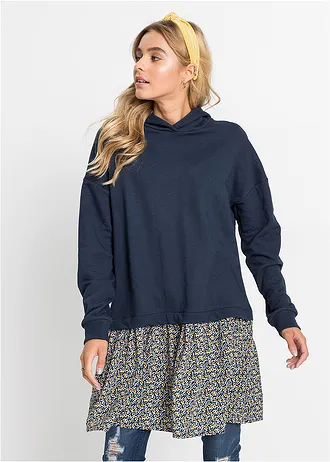 Robe sweat 2en1 • bleu-jaune floral • Boutique bonprix