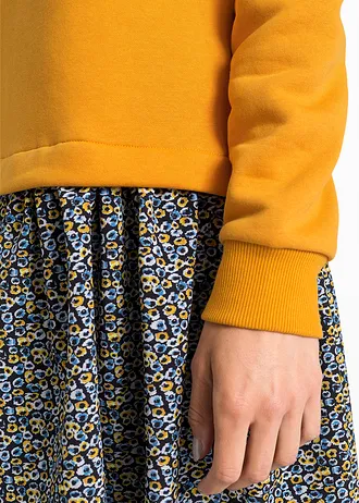Robe sweat 2en1 • jaune/bleu floral • Boutique bonprix
