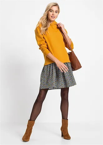 Robe sweat 2en1, Couleur: jaune orangé/bleu