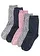 Termo froté ponožky s organickou bavlnou (5 párů v balení), barva: modrá + šedá + růžový melír