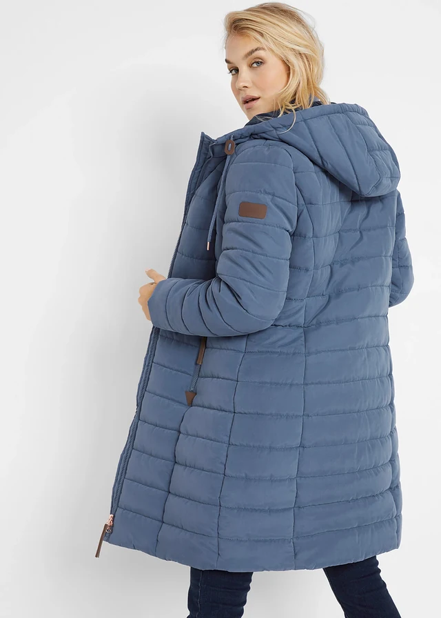 Lange gewatteerde jas, 2-in-1 look • indigo • product-page.page-title-suffix