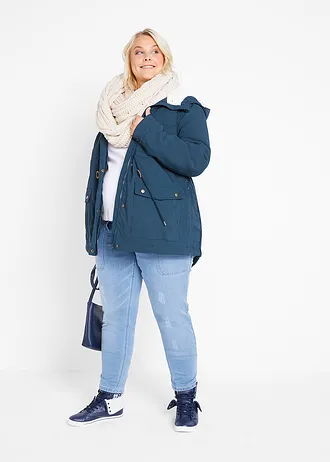3 v 1 těhotenská a nosící bunda s hebkou podšívkou, barva: tmavě modrá s puntíky
