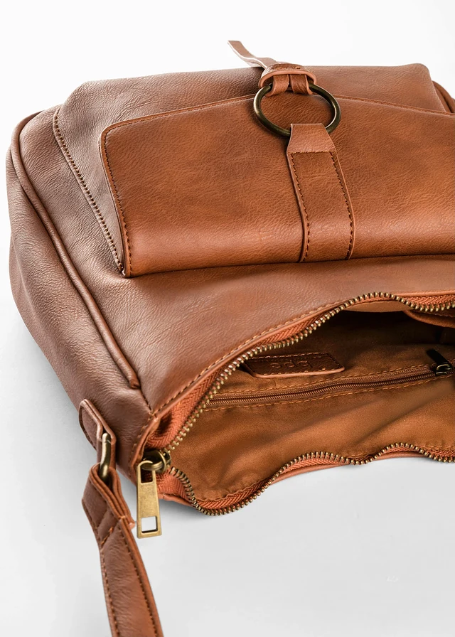 Middelgrote schoudertas met gesp • cognac • product-page.page-title-suffix