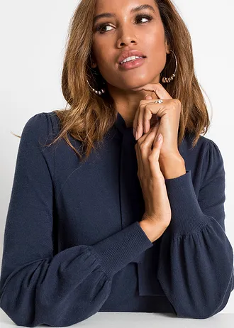 Pull doux en fine maille • bleu foncé • Boutique bonprix