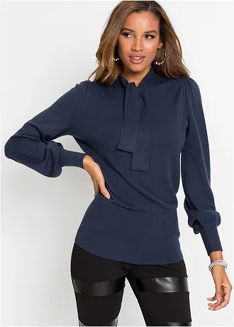Pull doux en fine maille • bleu foncé • Boutique bonprix