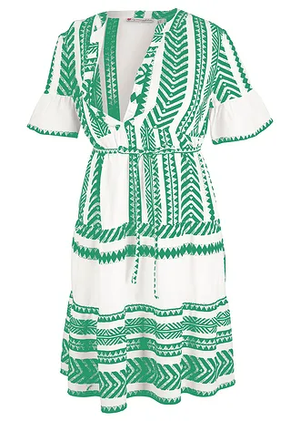 Těhotenské/kojicí šaty z udržitelné viskózy • zelená s grafickým vzorem • bonprix obchod