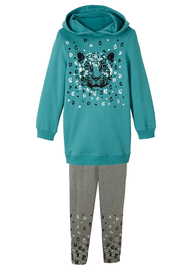 Bluză casual și colanți din amestec de bumbac organic (set/2 buc.)