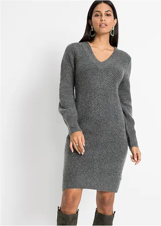 Robe en maille, Couleur: anthracite chiné