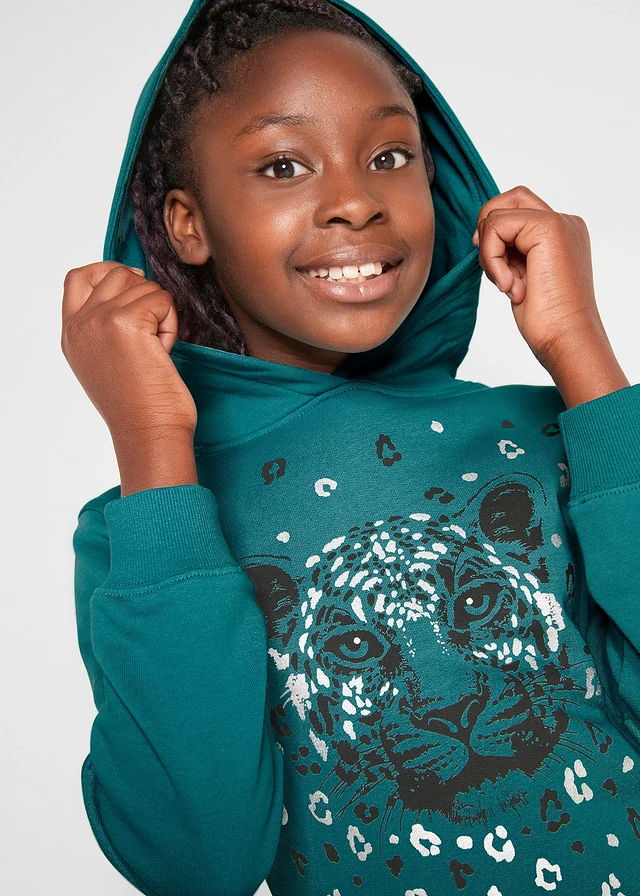 Meisjes hoodie en legging (2-dlg. set) van een katoenmix • mat kobaltturkoois-grijs gemêleerd • product-page.page-title-suffix