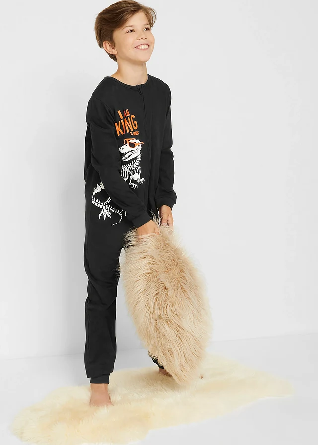 Pyjama onesie, Kleur: zwart