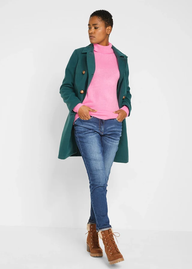 Pull col roulé basique en fine maille • rose • product-page.page-title-suffix