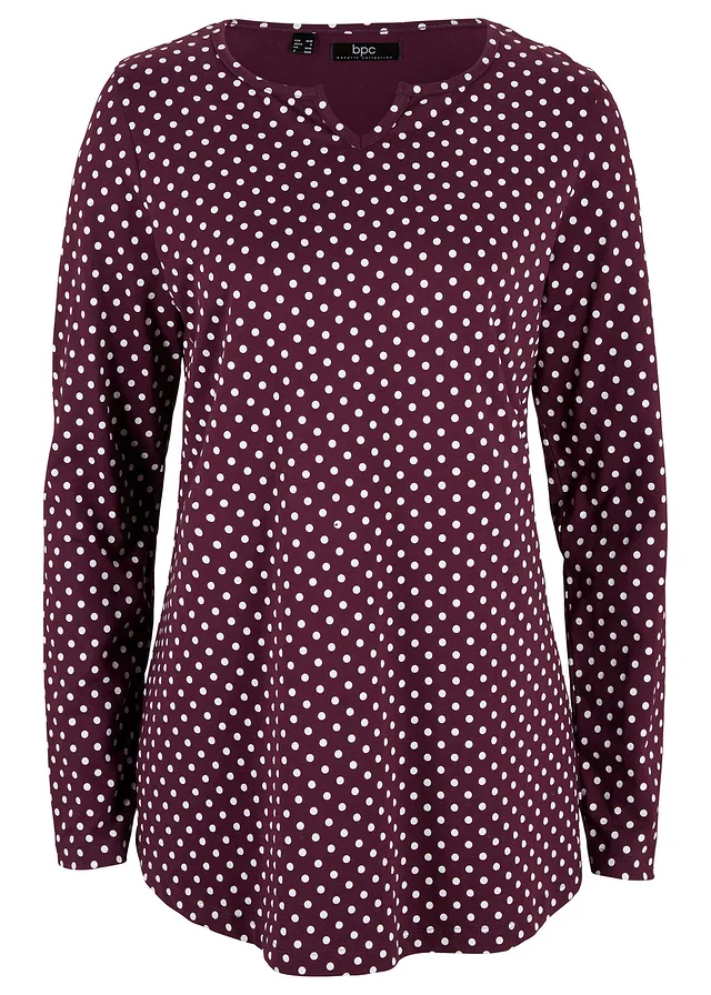 Tričko s dlhým rukávom a bočnými rozparkami