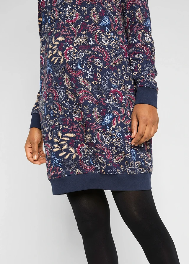 Robe sweat imprimée, manches longues • bleu foncé  paisley • product-page.page-title-suffix