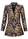 Blazer din jacquard strălucitor, culoare: bleumarin/auriu grafic