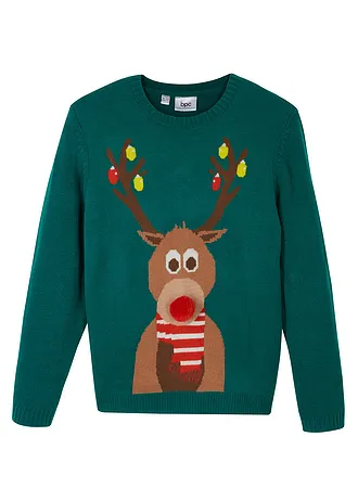 Kinderen kersttrui, Kleur: diepgroen