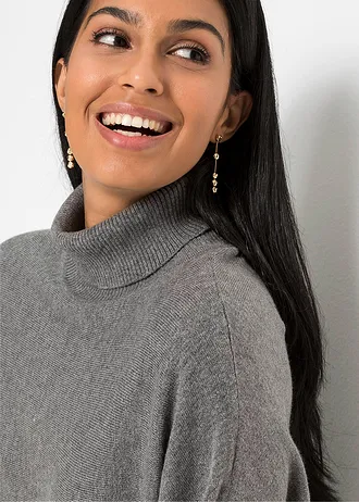 Pletené šaty z viskózové směsi • šedý melír • bonprix obchod