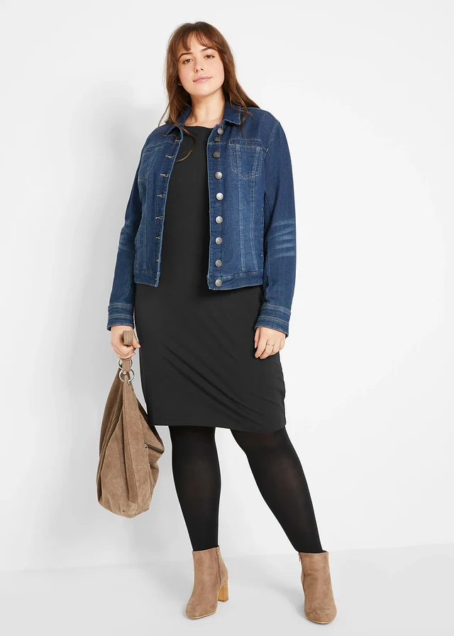 Accentuerende jersey jurk (set van 2), Kleur: 2x zwart
