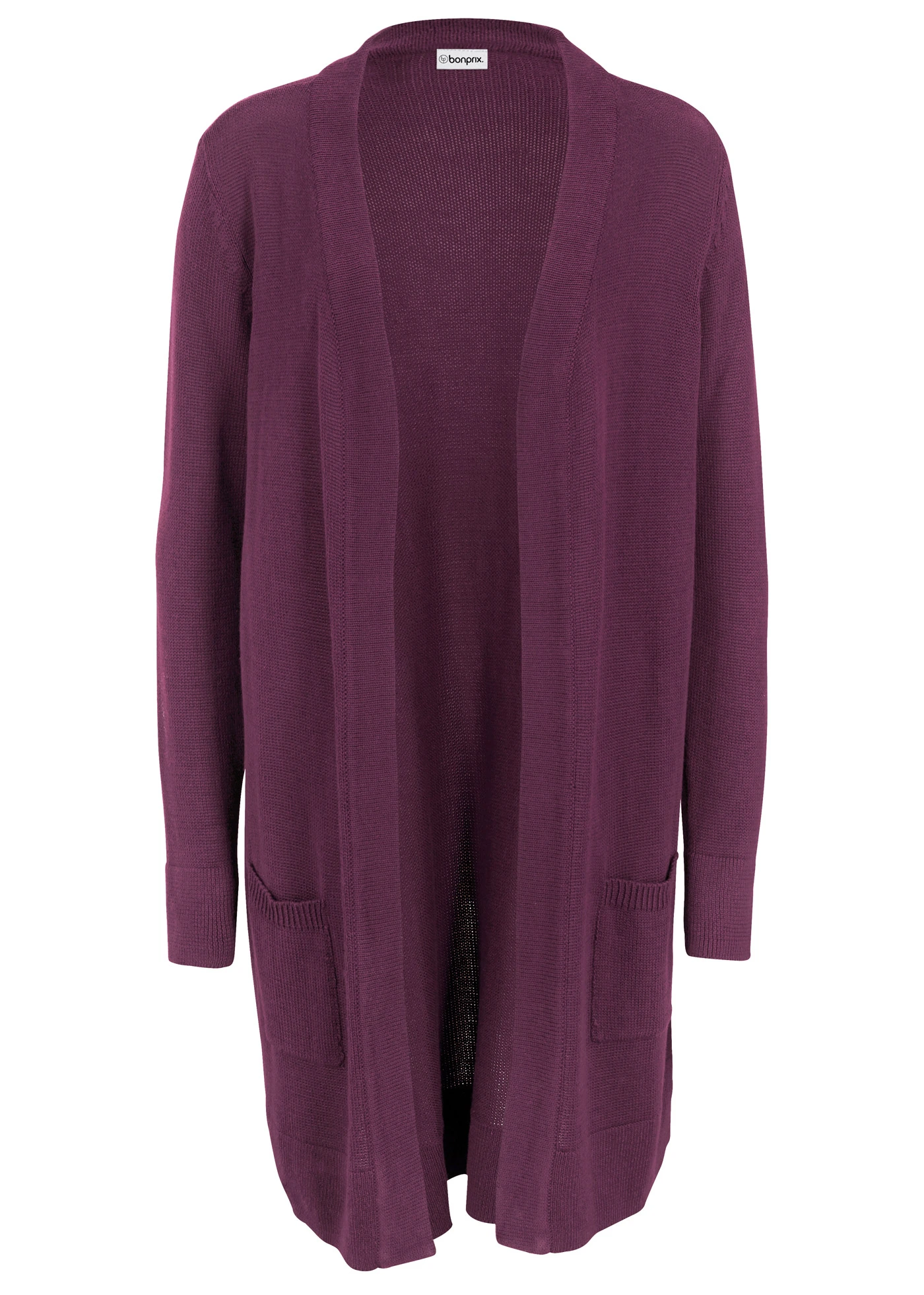 Dlouhý pletený kabátek, dlouhý rukáv • bezinková • bonprix obchod