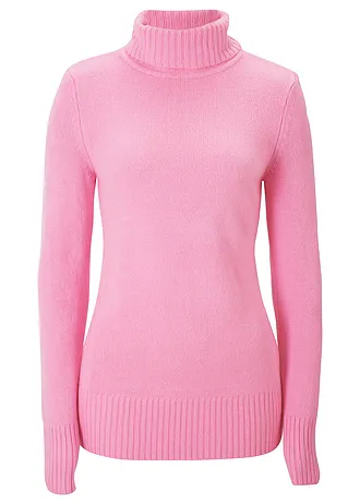 Základní rolák z jemné pleteniny • růžová • bonprix obchod