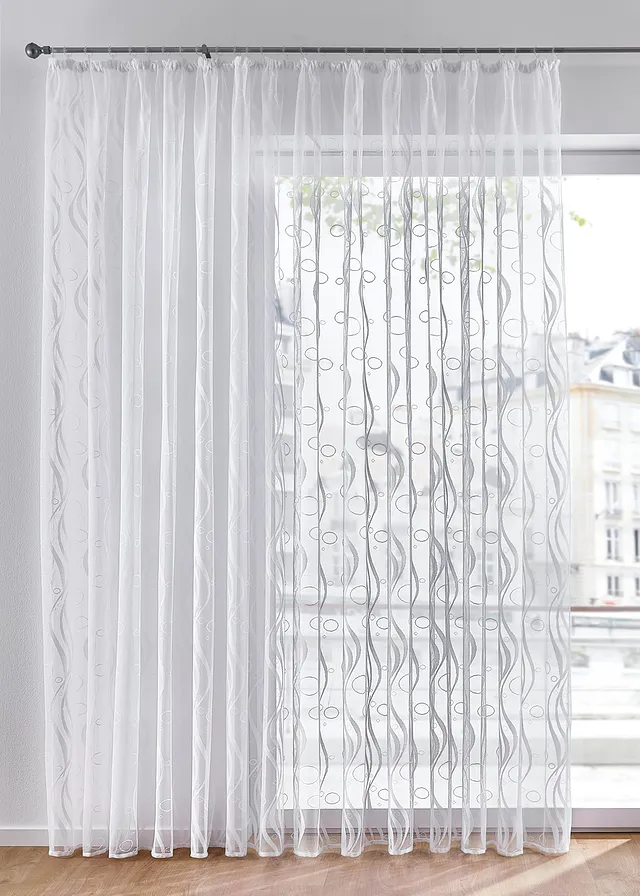 Voilage jacquard, Couleur: blanc