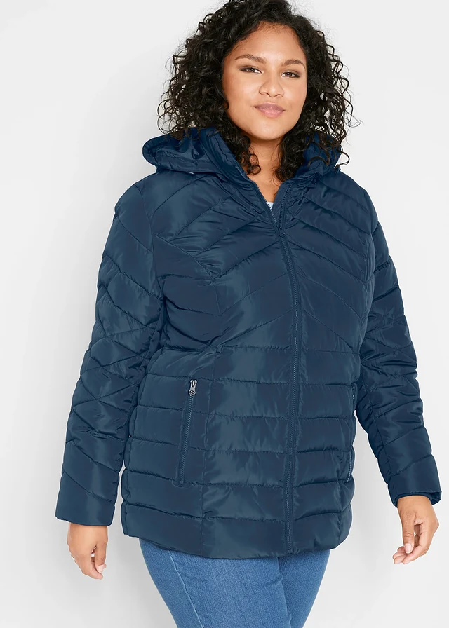 Doudoune légère avec capuche amovible, Couleur: bleu foncé