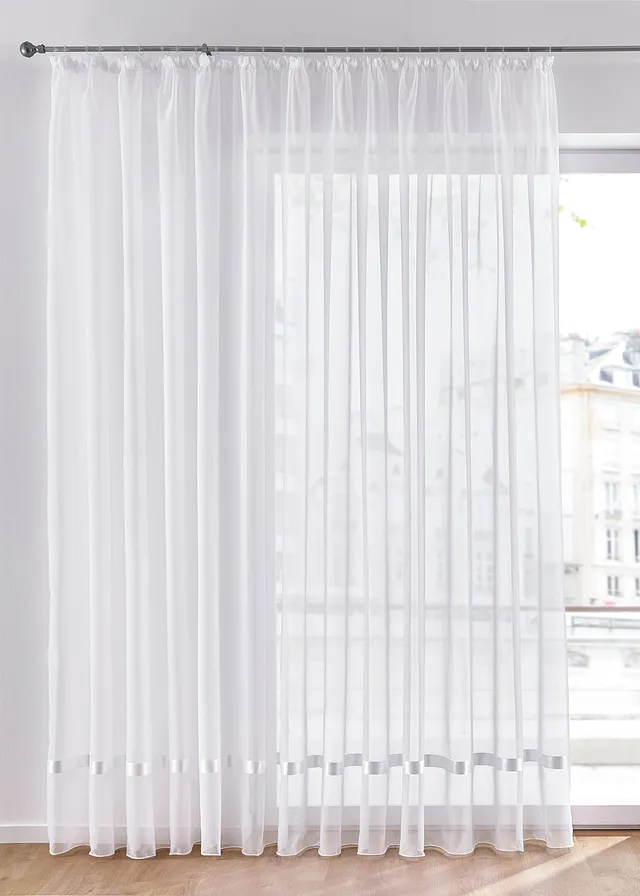 Store voilage avec ruban satin