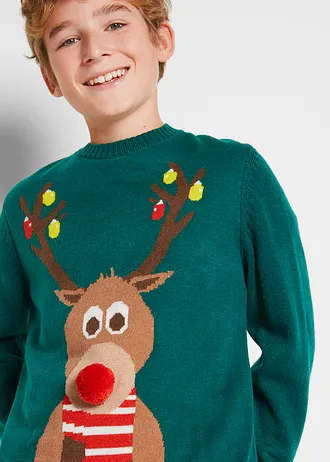 Kinderen kersttrui • diepgroen • bonprix online shop