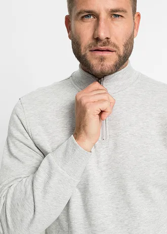 Sweater met troyer kraag • lichtgrijs gemêleerd • bonprix online shop