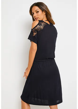 Transparentní plážové šaty, barva: černá