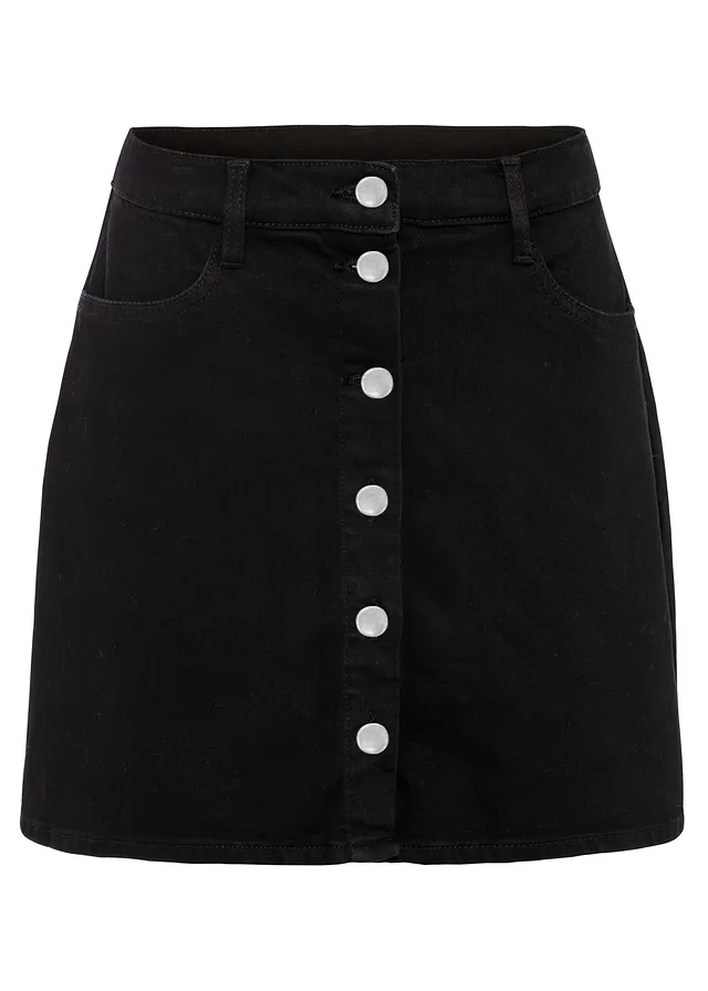 Strečová džínová sukně • černý denim • bonprix obchod