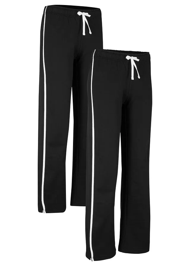 Pantaloni sport bumbac, drepţi (2buc.)